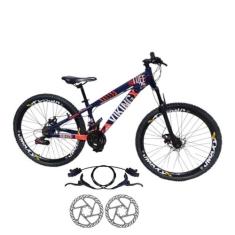 Bicicleta Vikingx Tuff 25 Quadro Aluminio 24V Freio Hidraulico Diantei