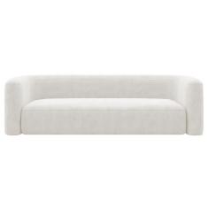Sofá 3 Lugares 180cm Orgânico Luxo Recepção Melina Bouclé Cor Branco