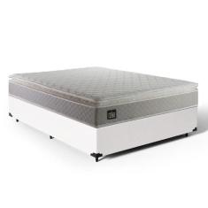 Cama Box + Colchão de Casal Strong D45 One Face 138x188x59cm Branco - 