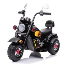 Mini Moto Elétrica 6v Infantil Preta Com Música E Farol Zippy