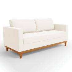 Sofá 03 Lugares Juliette Veludo Base Madeira Castanho D03 - D'Rossi, B