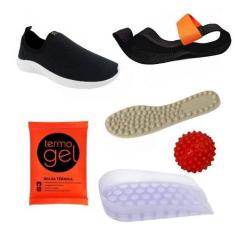 Tênis Calce Fácil Ortopédico + Kit Completo de Tratamento Alivio das D