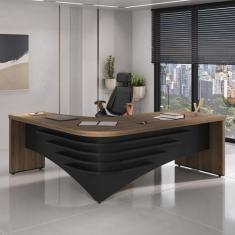 Mesa Diretor para Escritório em L em Tamburato Ld 200cm - Artany
