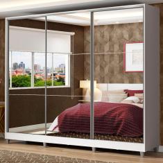 Guarda Roupa Casal Zurique 3 Portas de Correr Branco 100% MDF Madesa