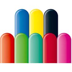 Balão Canudo, 260 SR, Cores Sólidas e Sortidas, Pacote com 50, São Roque