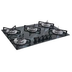 CHAMALAR Cooktop Premium 5 Bocas Ultra Chama Marmorizado Preto Bivolt