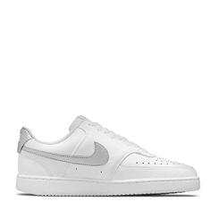 Nike Women's Court Vision Low Sneaker, White/Metallic Silver, 7 Regular US