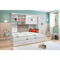 Quarto Infantil Completo com Bicama, Guarda-Roupa e Armário Aéreo - Phoenix Baby