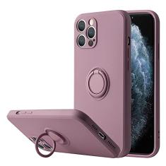Suporte de anel de dedo de silicone líquido suporte magnético para iphone 13 12 11 pro max mini xr xs max 7 8 plus se 2020 capa de telefone, flor de cerejeira roxo, para iphone xs