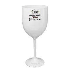 Taça Vinho Branca Acrílico Personalizada para Dia das Mães - Meu Exemplo