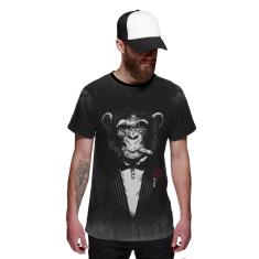 Camiseta Macaco de Terno Estiloso-Masculino