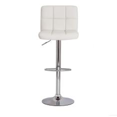 Banqueta Alta Estofada Com Encosto Alto Confortável Branca