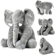 Brinquedo de pelúcia Elephant Large Grey Soft para crianças e decoração de casa (15,7")