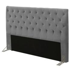 Cabeceira EBox Paris Casal 1,40m Em Suede Cinza