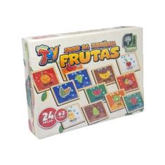 Jogo da Memória em Madeira, Frutas, 24 peças, Papertoy
