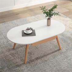 Mesa de centro de madeira maciça, mesa de centro moderna com mesa aberta e gaveta de armazenamento, mesa central prática para sala de estar, recepção, escritório em casa