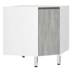 Balcão de Cozinha sem Tampo Canto Diagonal 1 Porta Pérola Luciane Móve