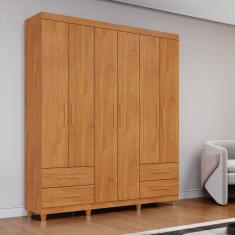 Guarda Roupa Casal 6 Portas 4 Gavetas Califórnia Cinamomo