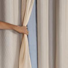 Cortina Blackout Pvc Prata Com Voil 2,80 M X 2,30 M Avelã - Eddi Casa