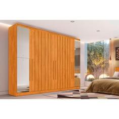 Guarda Roupa Casal 6 Portas (4 Ripadas e 2 c/ Espelho) e 6 Gavetas Oxf