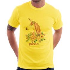 Camiseta Plena Unicórnio - Foca na Moda, Amarelo, G