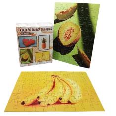 Combo 4 Quebra-Cabeças Divertidos Frutas Cognitivo Educativo 40 Peças 