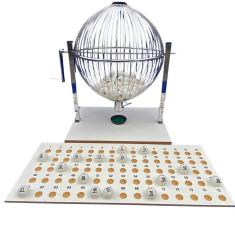 Jogo Bingo Profissional Tabuleiro Em Madeira Bolas Ping-Pong