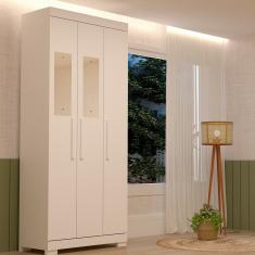 Guarda-Roupa Solteiro Canadá Com Espelho 4 Portas Linhamobília