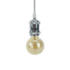 Pendente Soquete Cromado 1e27 Vintage Cord o Ds2345 Delis