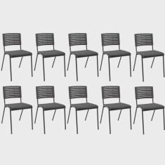 Kit 10 Cadeiras de Escritório Niala NR17