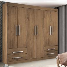 Guarda Roupa Casal Porto Freijó 6 Portas 4 Gavetas Minastex