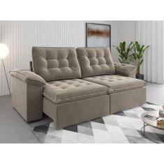 Sofá 4 Lugares Retrátil E Reclinável 251cm Detroit Pérola