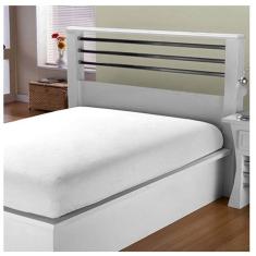 Lençol De Cama Queen Branco Avulso Com Elástico Algodão 150 Fios