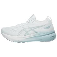 ASICS Tênis de corrida feminino Gel-Kayano 31, Branco/cinza golfinho, 41