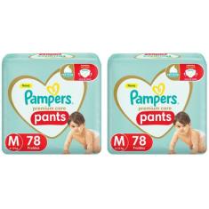 Kit Fraldas Pampers Premium Care Pants Calça   - Tam. M 6 a 10kg 2 Pac