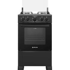 Fogão de Piso 4 Bocas Gás Glp Atlas Coliseum Plus Mesa Inox Acendimento Manual Preto sem Voltagem