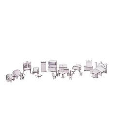 Kit Casinha Bonecas Decor Mirian + 21 Moveis P+B - Darama