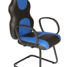 Cadeira Gamer Base Fixa Com Braço Linha Gamer Racing Azul