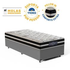 Cama Box com Colchão de Molas Ensacadas Probel Eclipse Springs Comfort Plus Solteiro King 96cm
