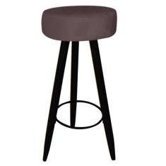 Kit 02 Banqueta Alta Flora Pés Palito em Madeira Preto  Bar Bistrô Coz