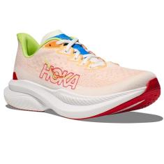 HOKA ONE ONE Mach 6 Tênis masculino, Branco/Solar Flare, 45