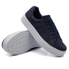 Tenis Feminino Casual Basico Macio Sola Baixa - D e spot, Azul, 35, Fe