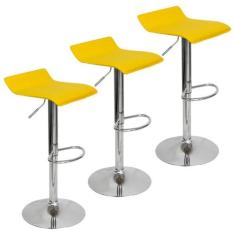 Kit 3 Banquetas Toquio Wave Enzo Belo Horizonte Recouro Giratória - Li