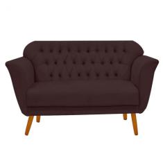 Namoradeira  Decorativa  Ster com Capitone Pés Palito em Madeira 2 Lug