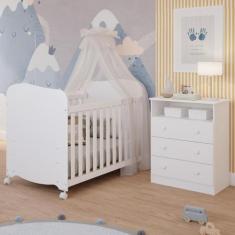 Quarto de Bebê Completo Berço Americano Uli Gaveteiro Smim 3 Gavetas 1