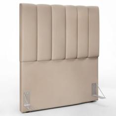 Cabeceira Cama Box Solteiro 100 cm Dália W01 Suede Bege - Lyam Decor