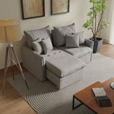 Sofá Cama Retrátil e Reclinável 180cm Colibri Cabecasa Madeiramadeira Veludo Cinza