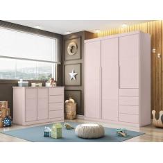 Quarto completo com Guarda Roupa 3 Portas e 4 Gavetas + Cômoda 2 Porta