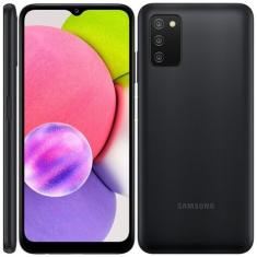 Smartphone Samsung Galaxy A03s 64GB, 4GB RAM Tela 6,5" PRETO