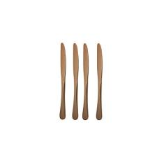 Jogo Faca de Sobremesa Cobre Talher Metal Inteiriço 4 un
